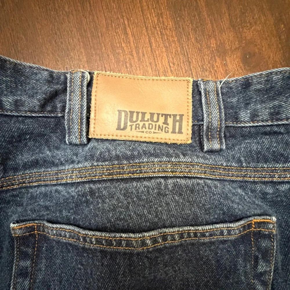 Duluth‎ Trading Co Mens Relaxed Fit Blue Jeans 44x30 100% Cotton Dark Wash Denim